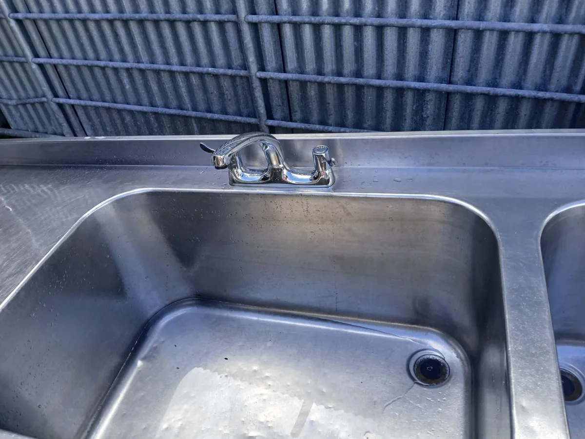 Commercial deep double cabbinet sink unit - Image 3