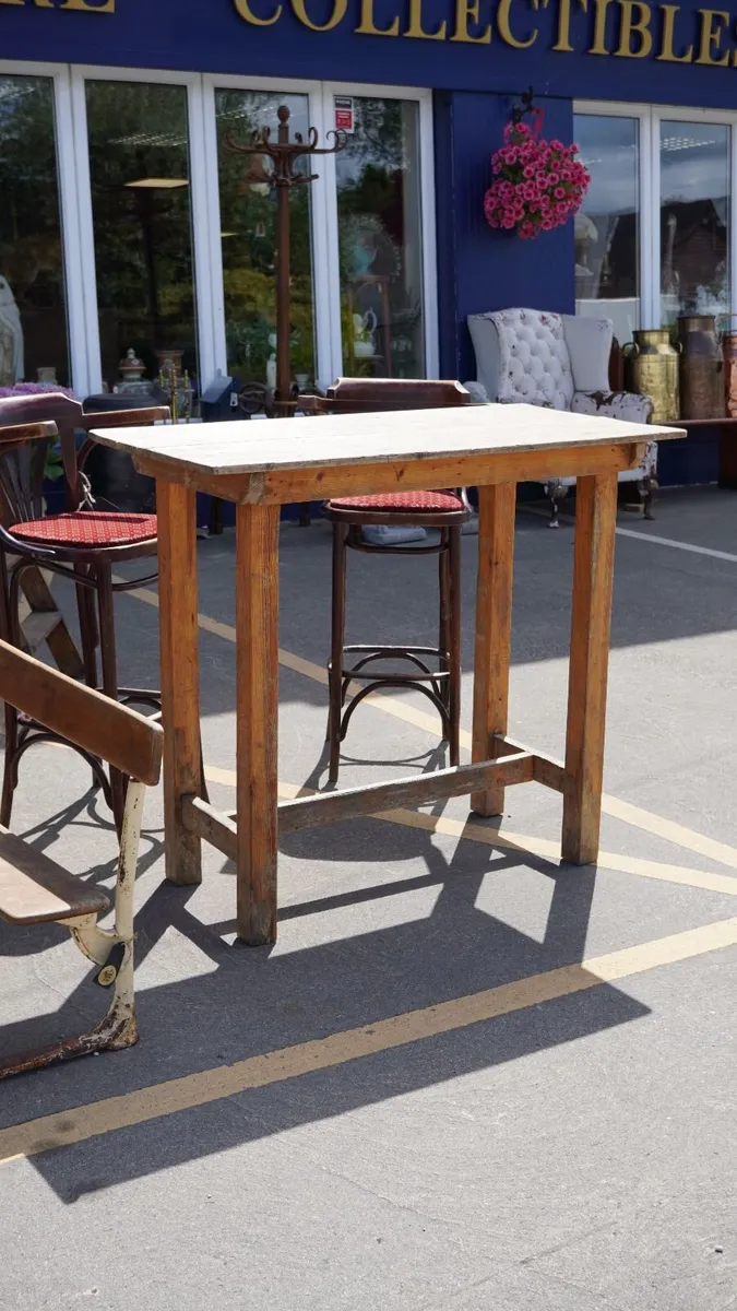 Vintage Rustic Pine Bar Table - Image 2
