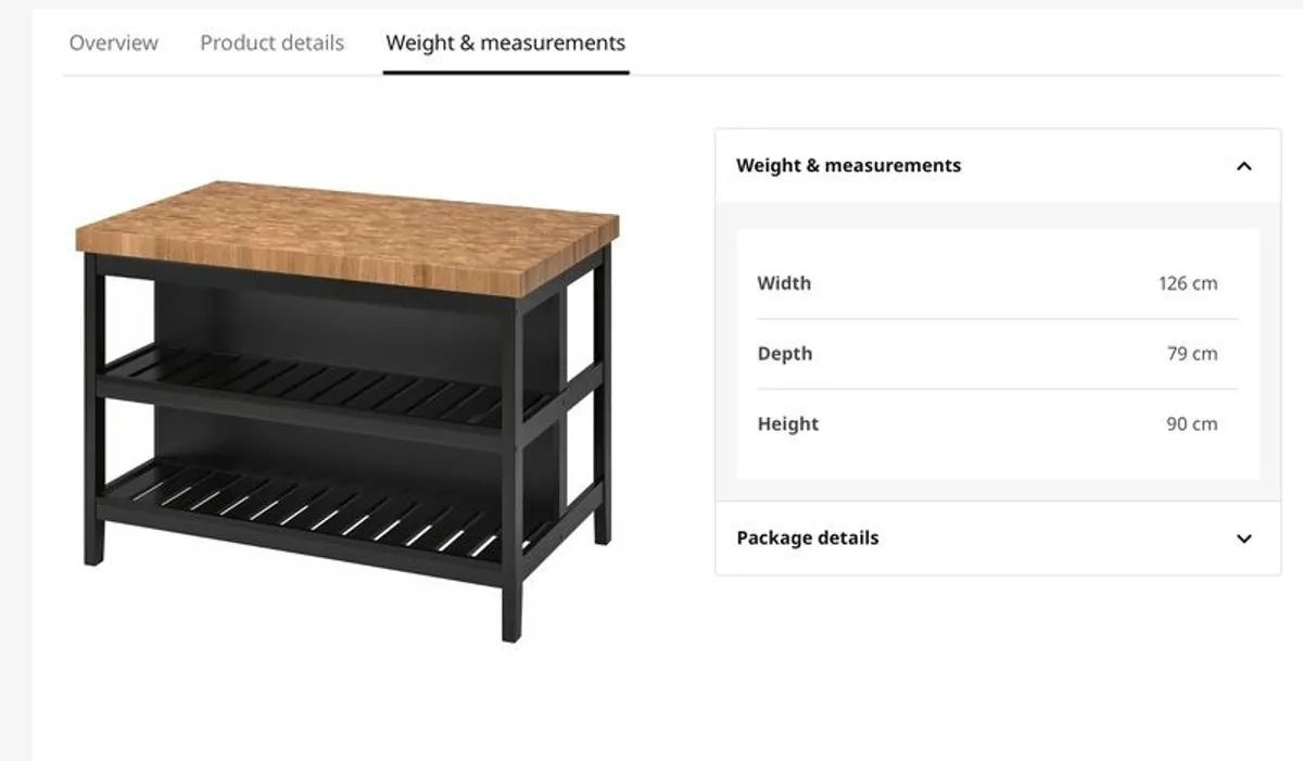 ikea kitchen island unit and storage shelving units - Image 1