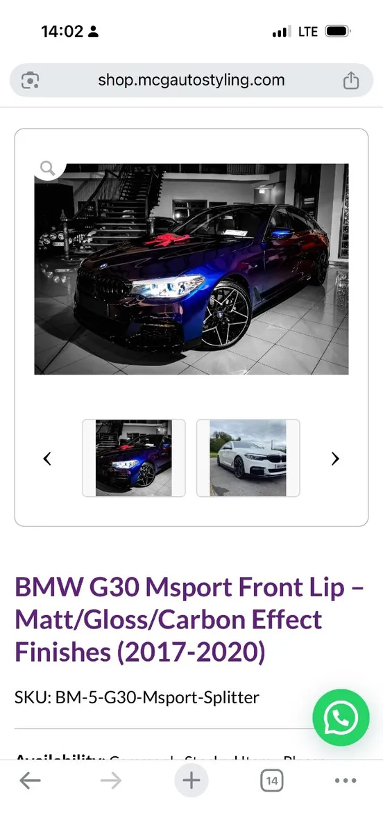 BMW G30 front splitter (NEW) - Image 4