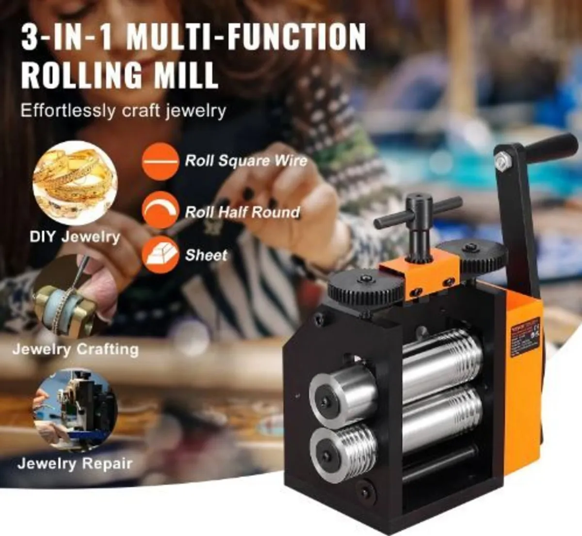 Rolling Mill, 3"/76 mm Jewelry Rolling Mill - Image 2