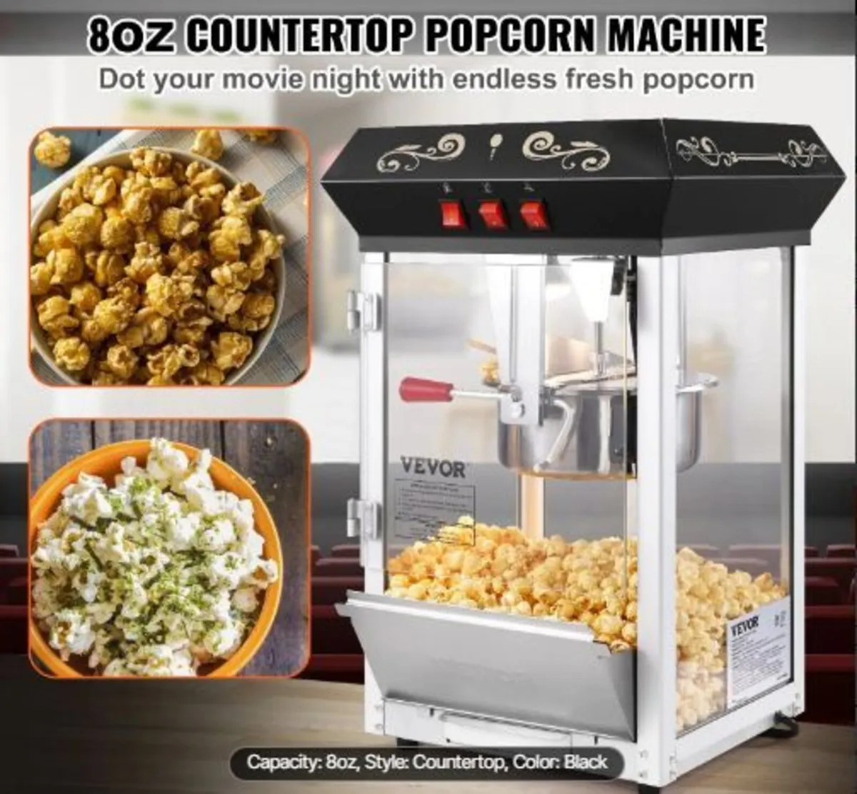 Popcorn Maker, 850W Popcorn Popper Machine - Image 3