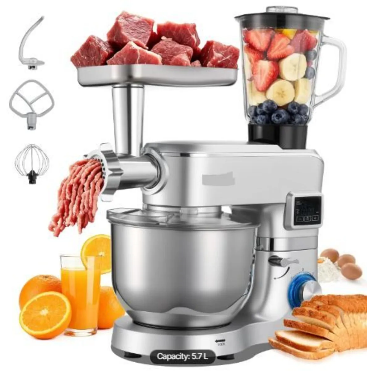 Stand Mixer, 5.7 L Electric Kitchen Mixer, 1500W - Image 4