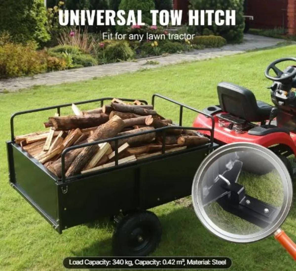 Heavy Duty ATV Trailer Steel Dump Cart - Image 2