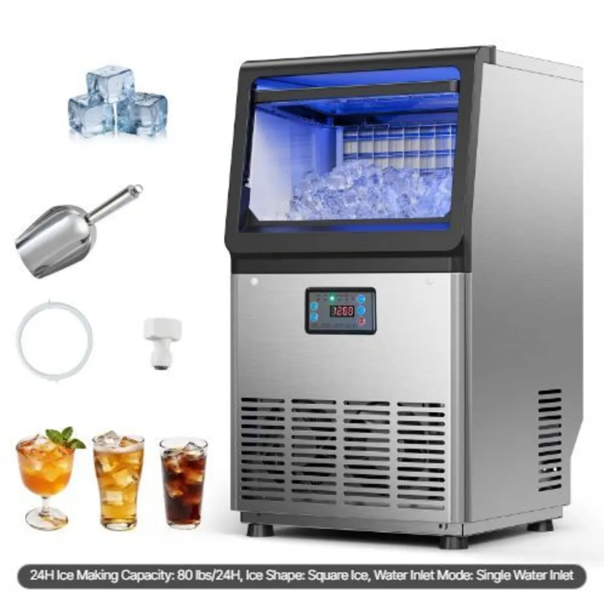 Commercial Ice Maker Machine, 36 kg/24h - Image 1
