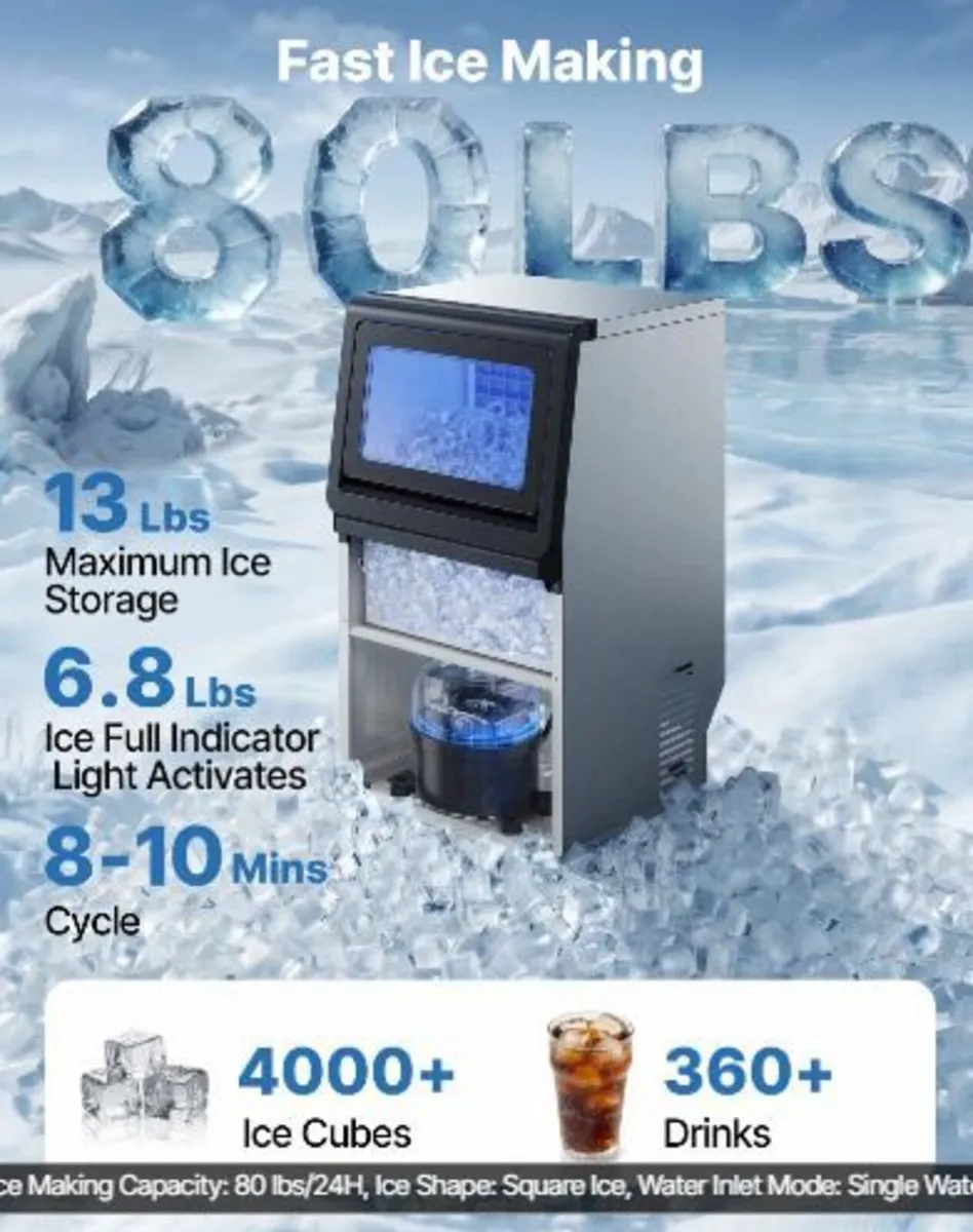 Commercial Ice Maker Machine, 36 kg/24h - Image 2