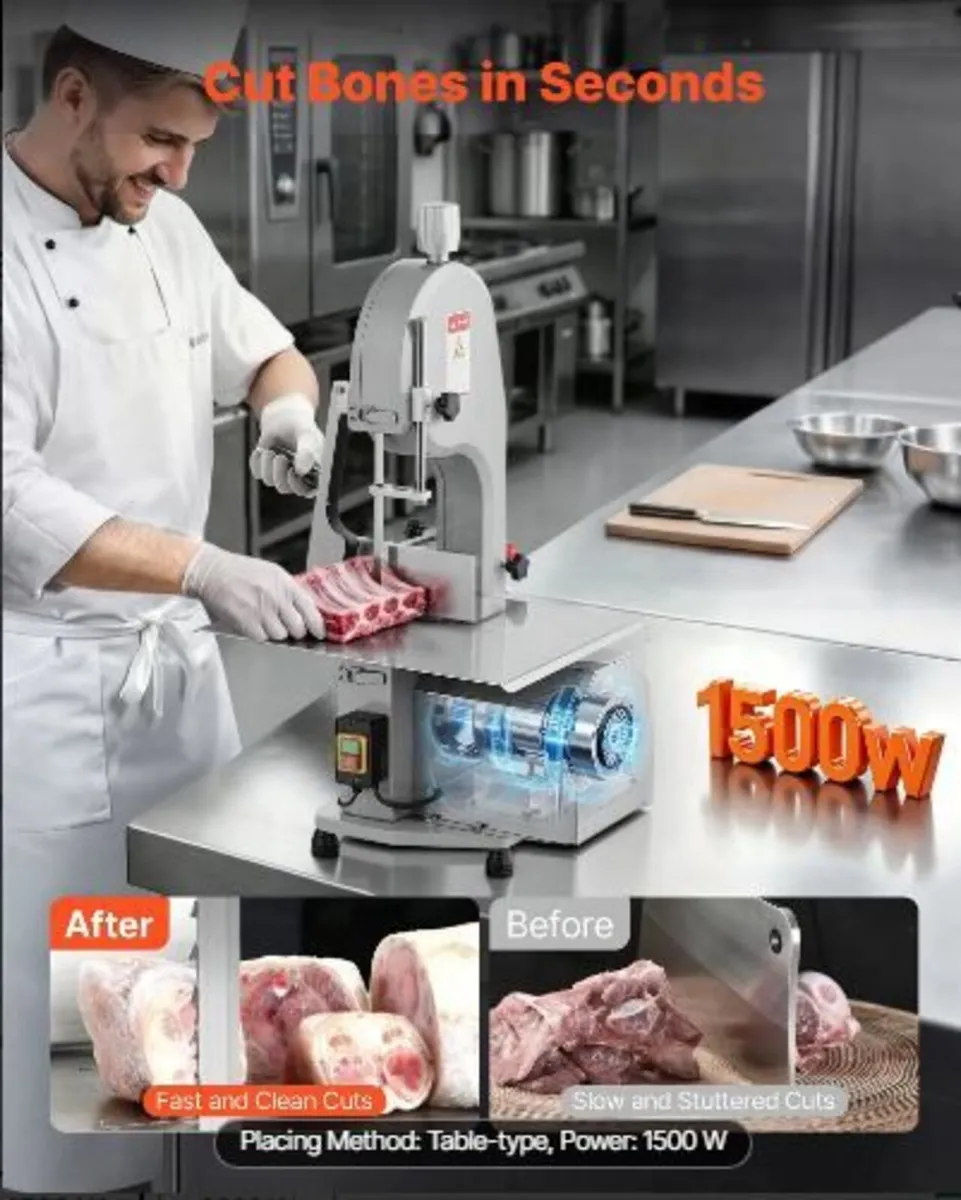 1500W Commercial Electric Meat Bandsaw - Image 2