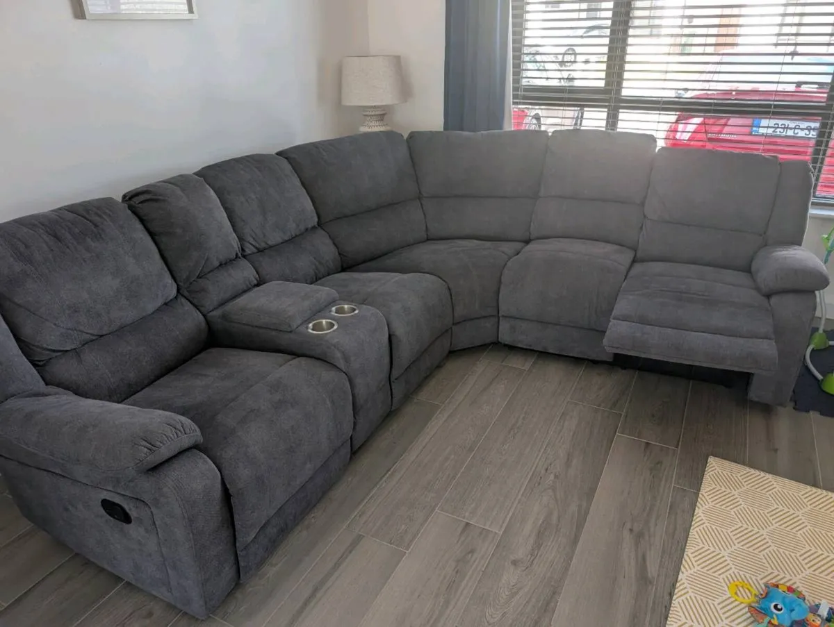 Grey Reclining Corner Suite - Image 2