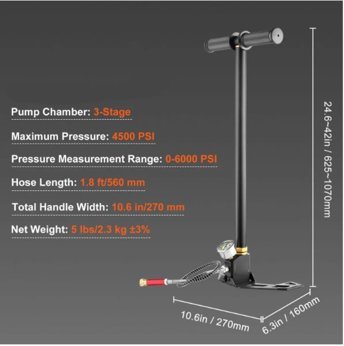 3 Stage Hand Stirrup Pump with High grade Steel - Image 2