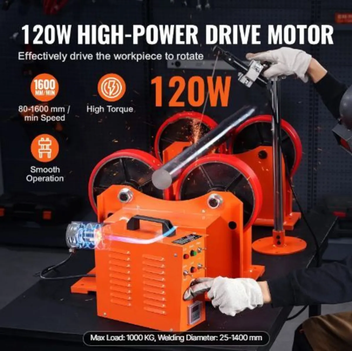 110V Turning Rolls Linkage Roller, 1000KG/2205LBS - Image 4