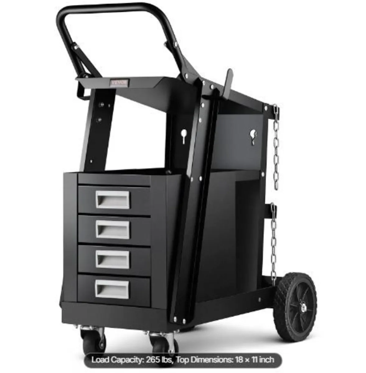 Welding Cart, 2-Tier 4 Drawers Welder Cart - Image 4