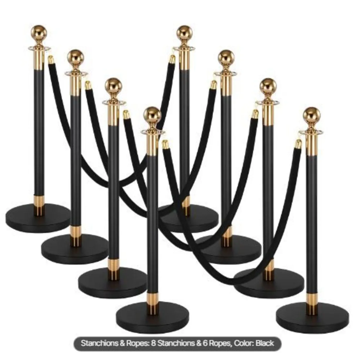 Stanchion Post, 8 Pcs Crowd Control Barrier Set - Image 4