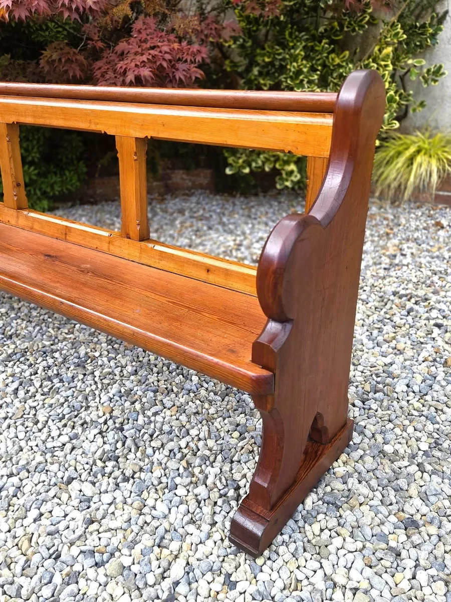 Large 6 ft. Vintage Pine Church Pew - Image 3