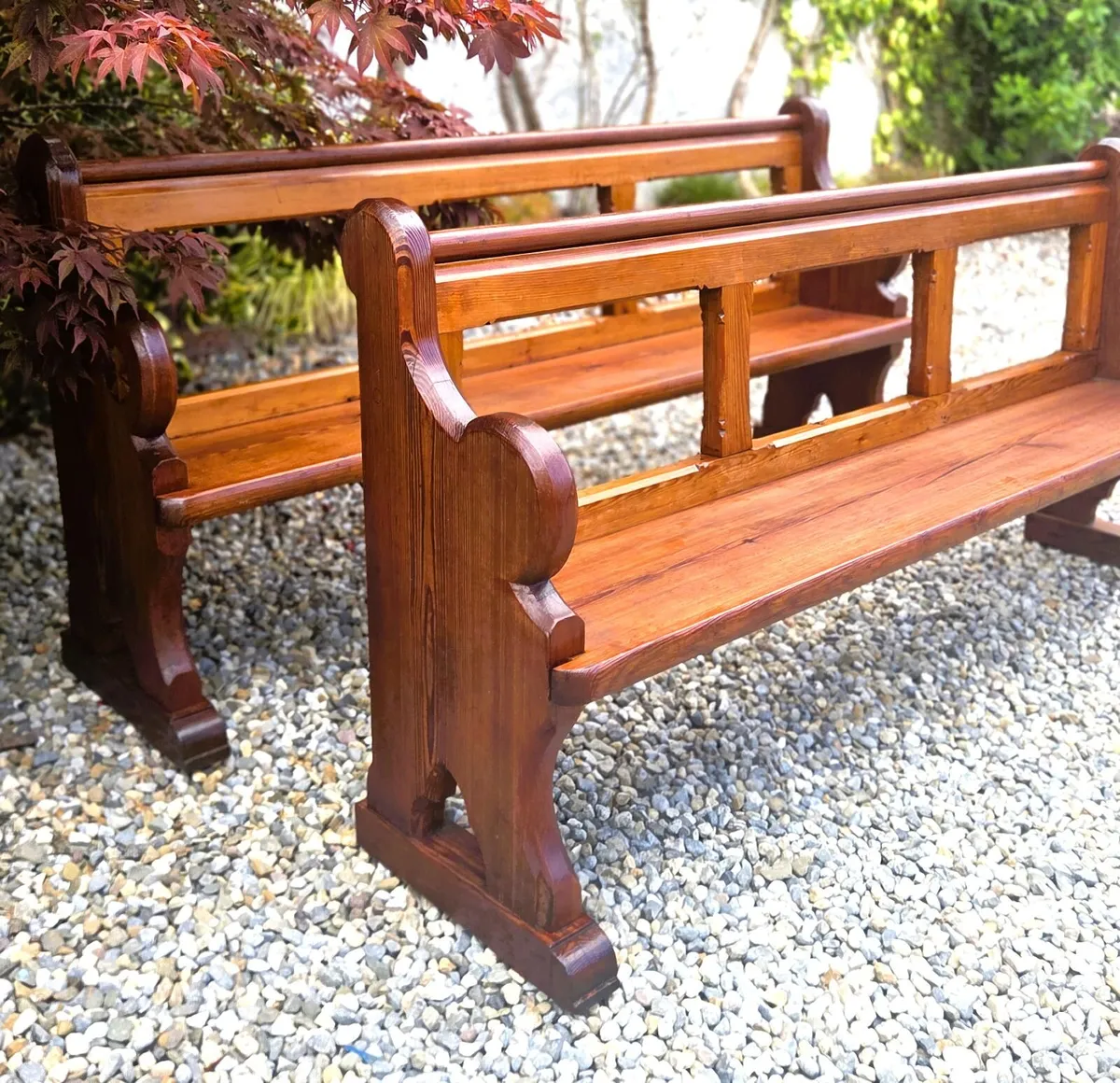 Large 6 ft. Vintage Pine Church Pew - Image 4