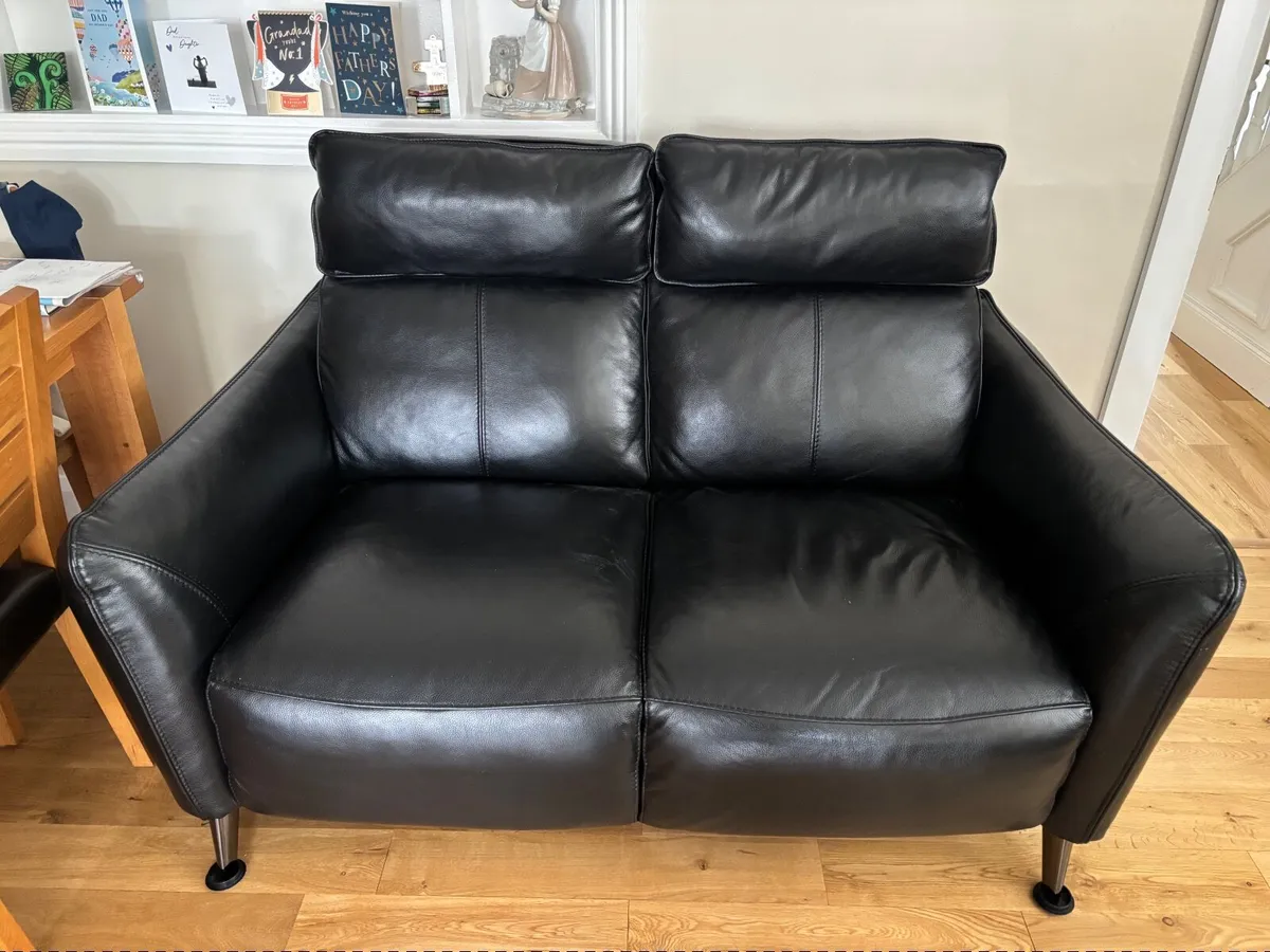 Leather 2 seater sofa - Image 1