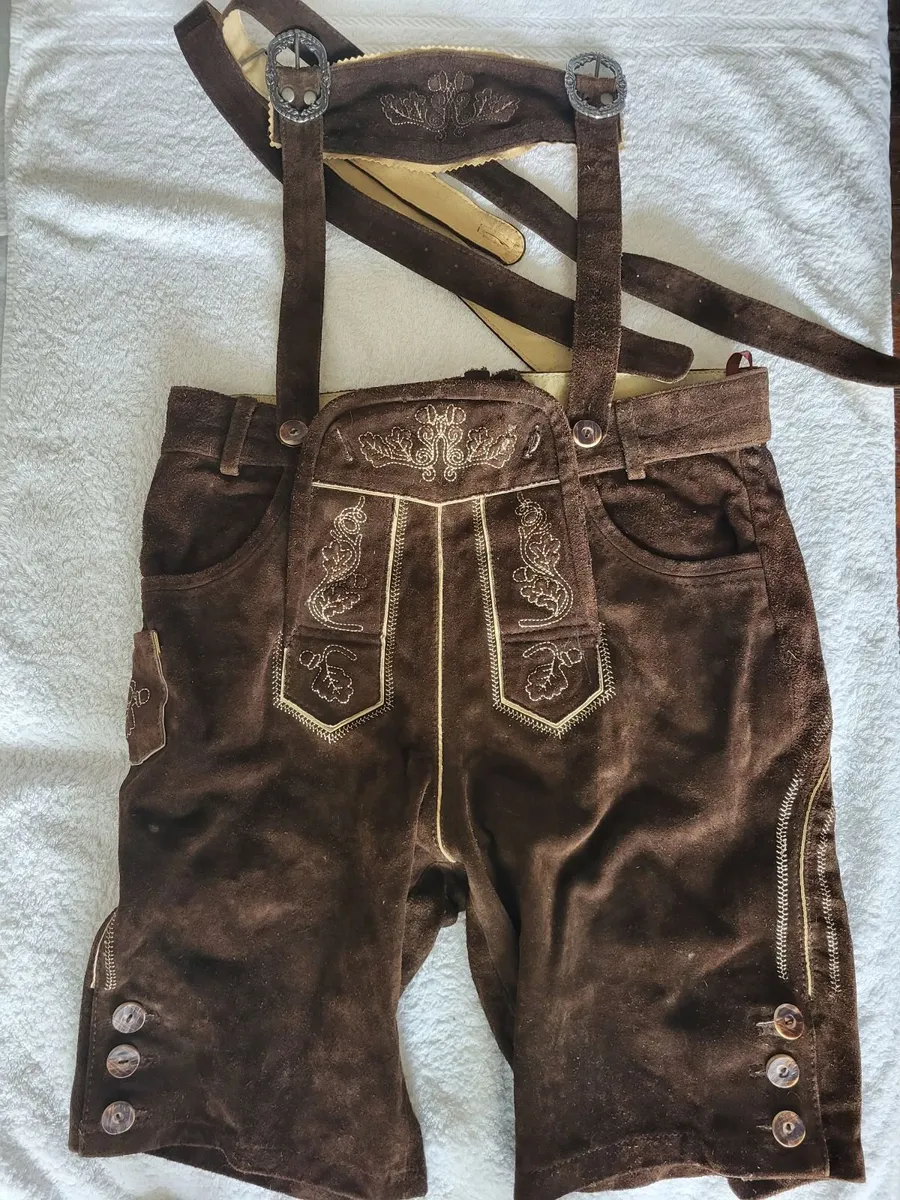 Men’s Genuine Leather Lederhosen with Braces