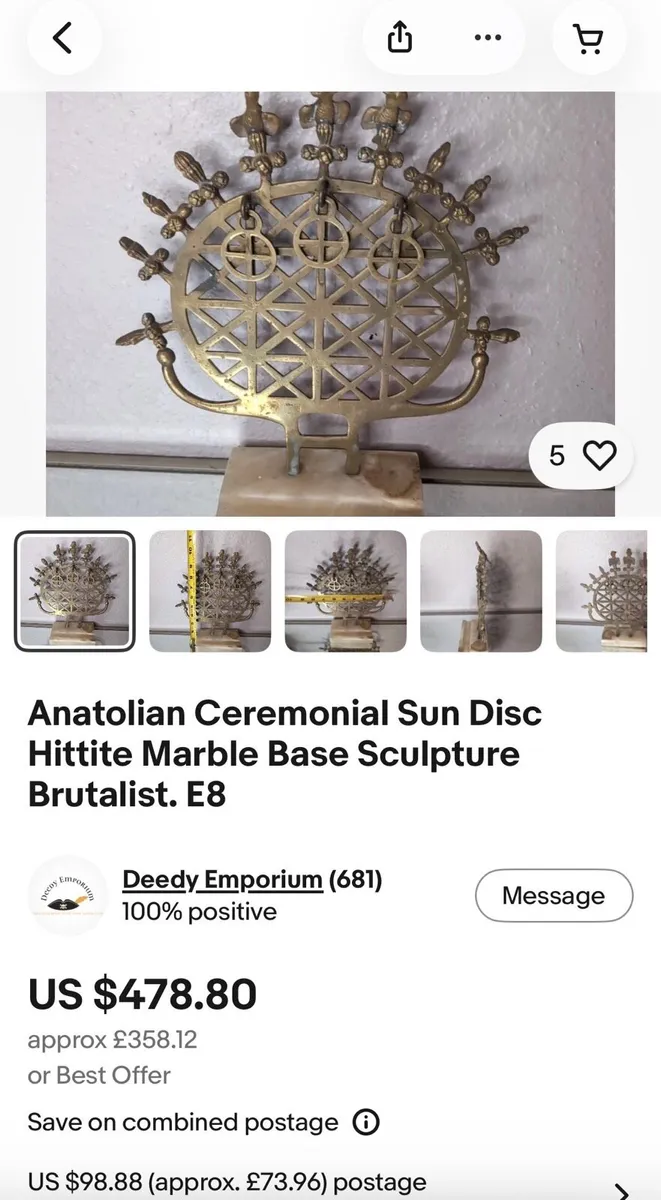 Antique Hittite Sun Disk - Image 1