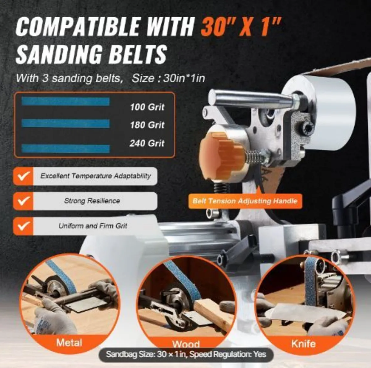 Belt Grinder Sander, 30 x 1-Inch Variable - Image 3