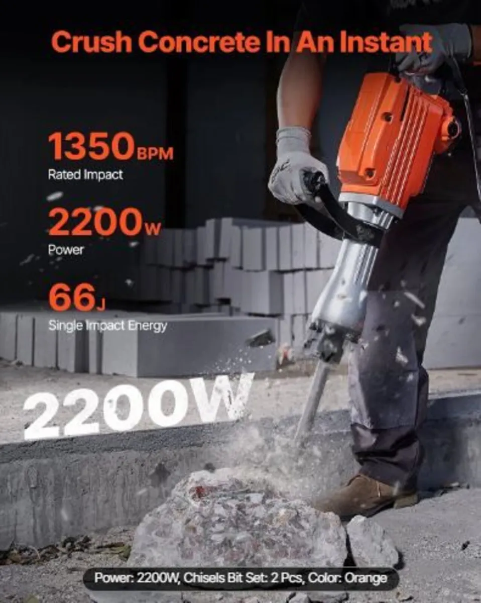 Demolition Jack Hammer Concrete Breaker 2200W - Image 1