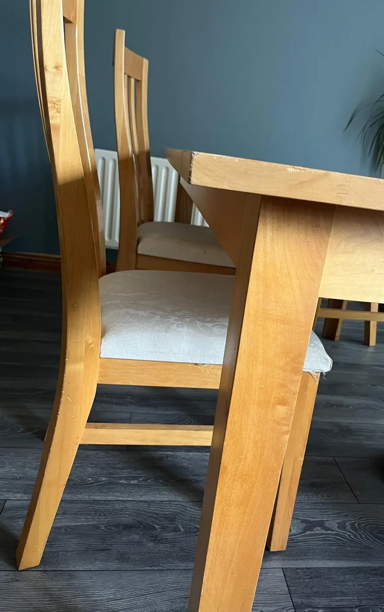 Solid Maple Table & 6 High Backed Maple Chairs - Image 2