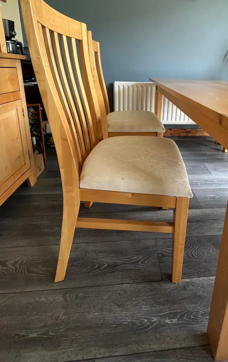 Solid Maple Table & 6 High Backed Maple Chairs - Image 4