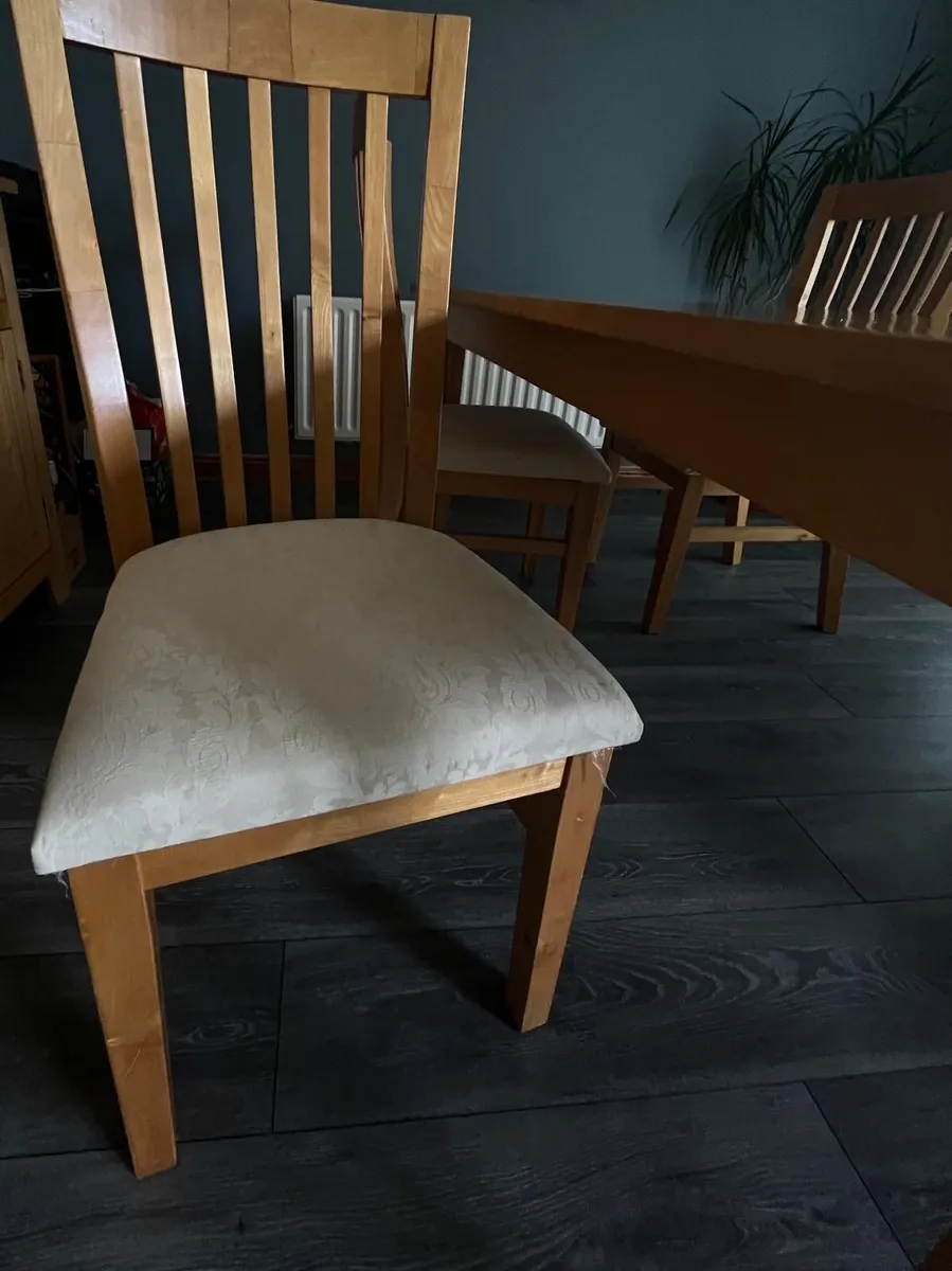 Solid Maple Table & 6 High Backed Maple Chairs - Image 3