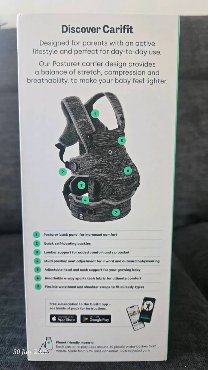 Carifit Core Baby Carrier – Slate Grey - Image 1