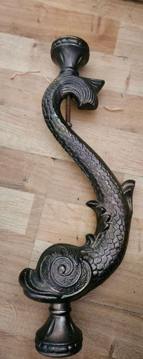 3 Vintage Metal Fish Furniture Fireplace Door Piec - Image 3
