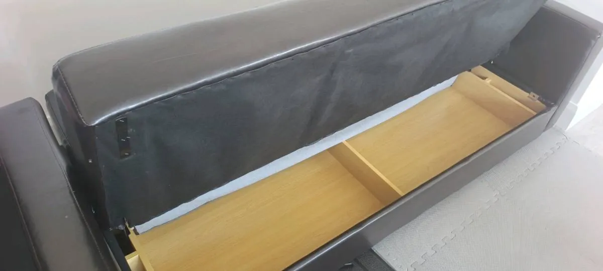 Foldable leather sofa bed - Image 4