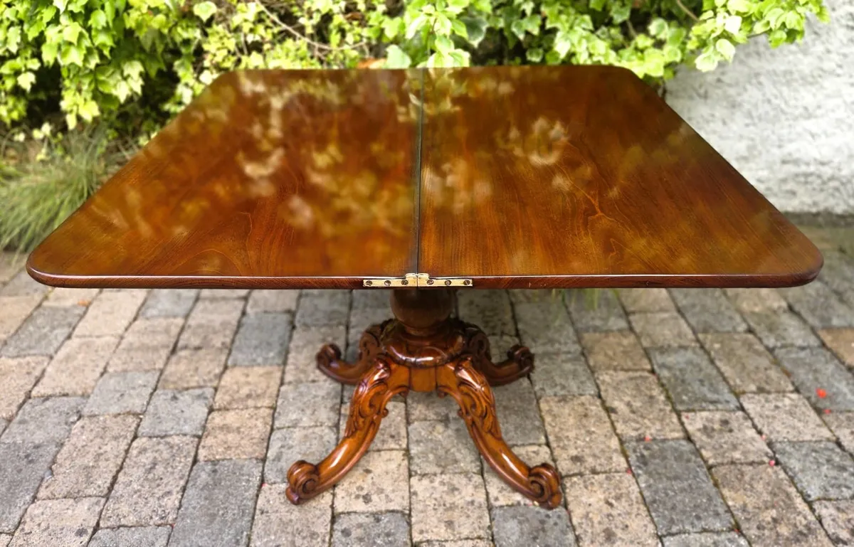 Large Victorian Turn Over Tea Table -Circa 1850 - Image 4