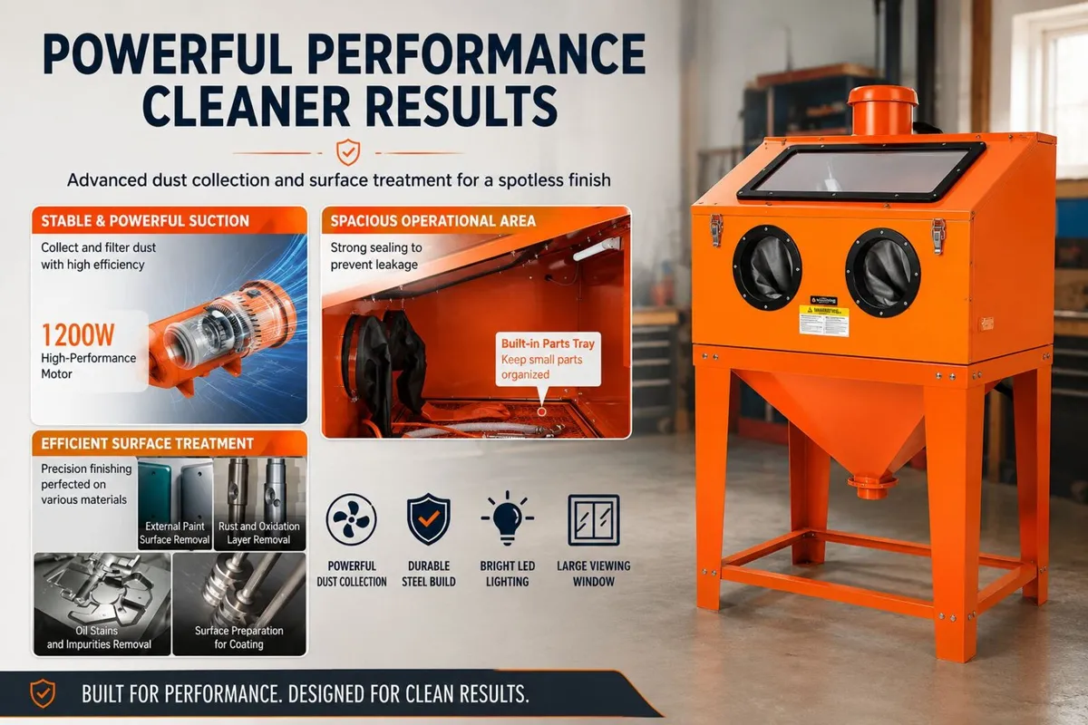 341L Sandblasting Cabinet with Dust Extraction - Image 3