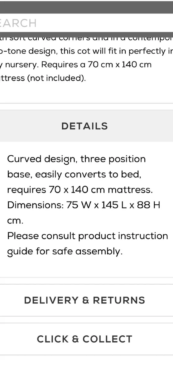 Baby Elegance Cot bed - Image 1