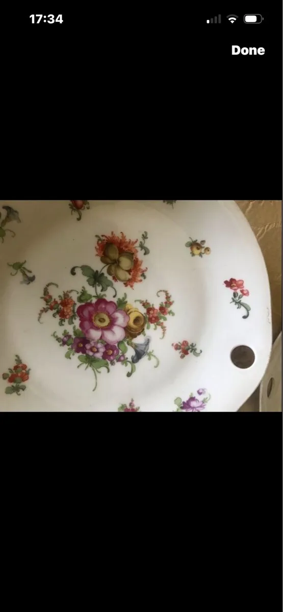 Antique Hand Painted Meissen Plate Set - Image 4