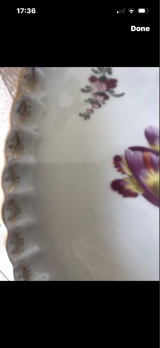 Antique Hand Painted  Meissen Dish - Image 3