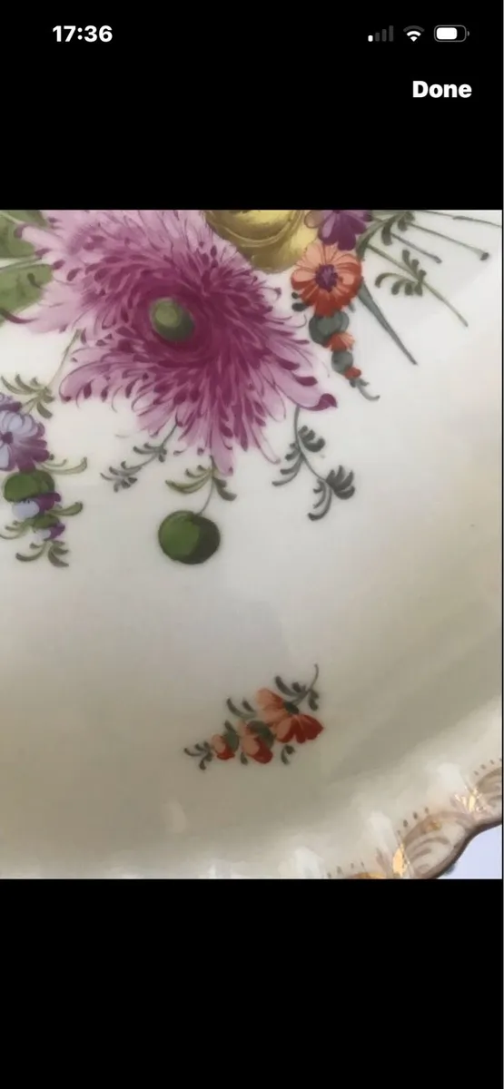 Antique Hand Painted  Meissen Dish - Image 4