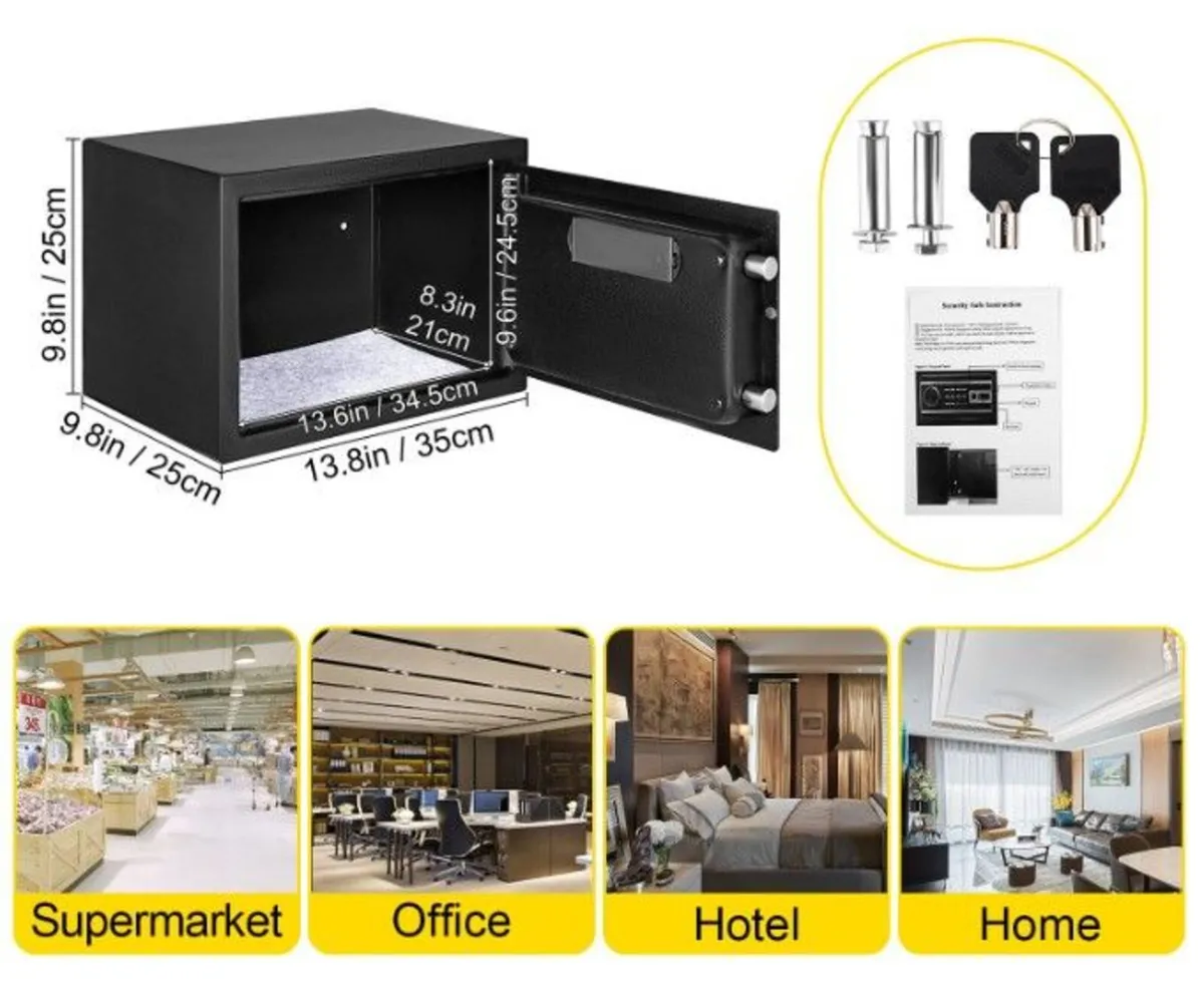 Password+ Key+ Fingerprint 22.6L Security Safe Box - Image 3