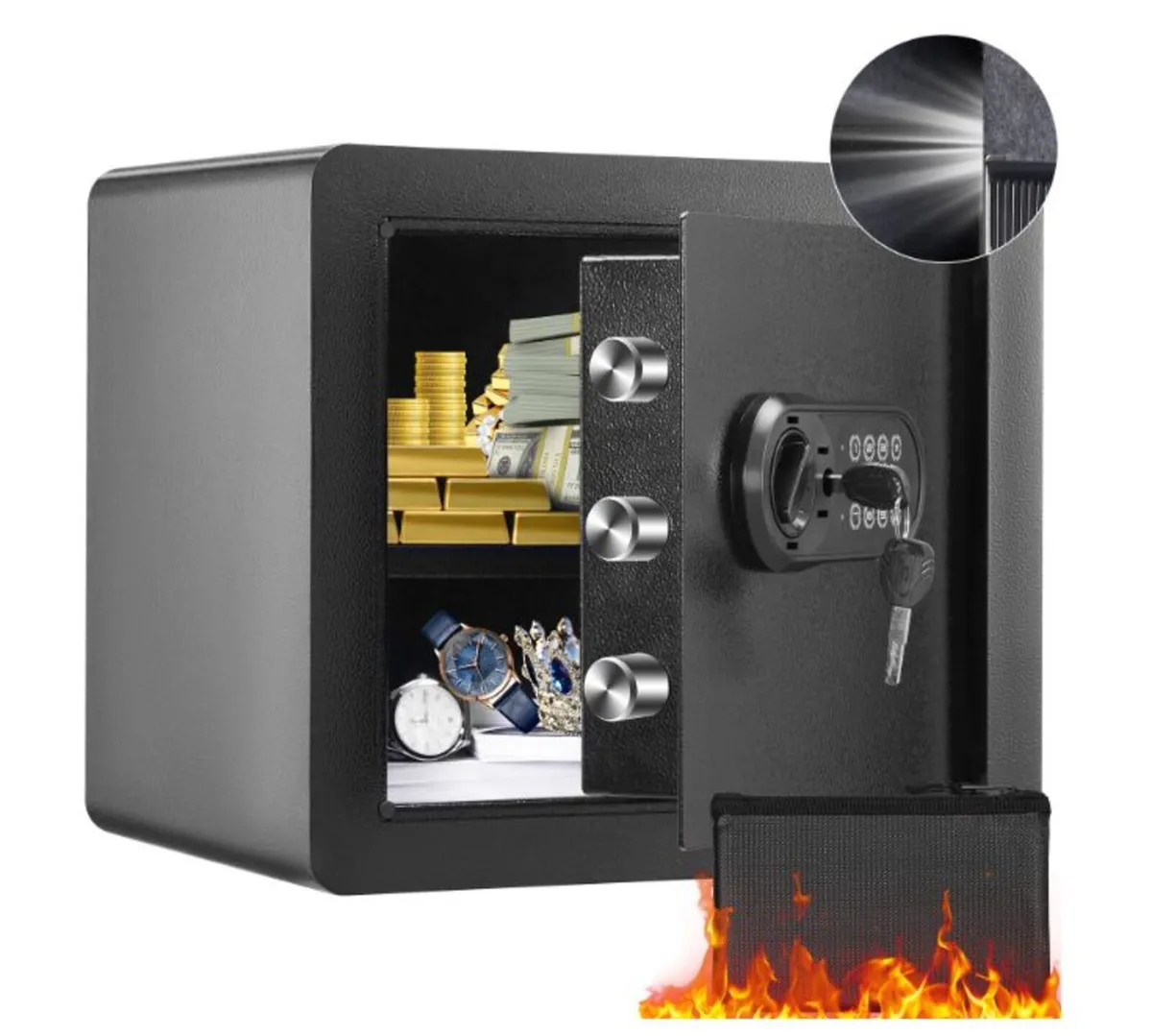 1.2 Cubic Ft, 34L Password + Key Security Safe - Image 1
