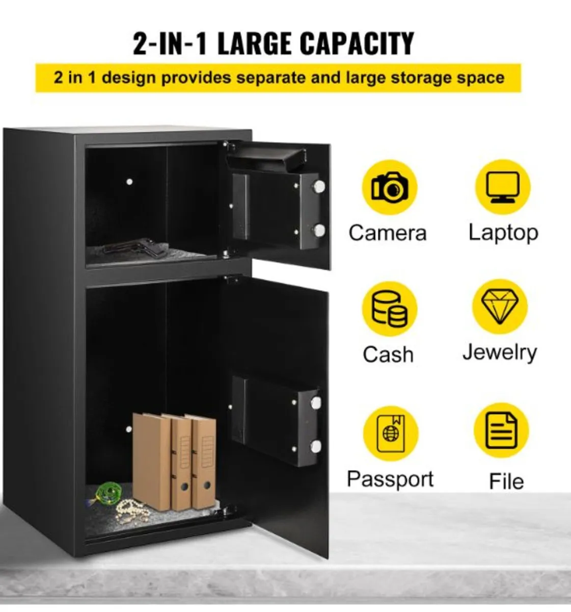 33inch Digital Double Door Safe Depository Box - Image 4