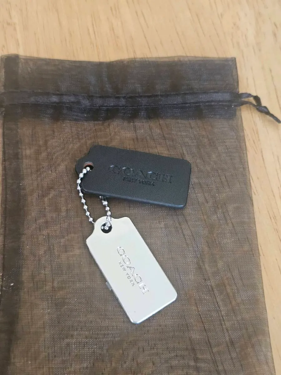 Coach Black Leather & Silver Hang-Tags  / NEW - Image 2