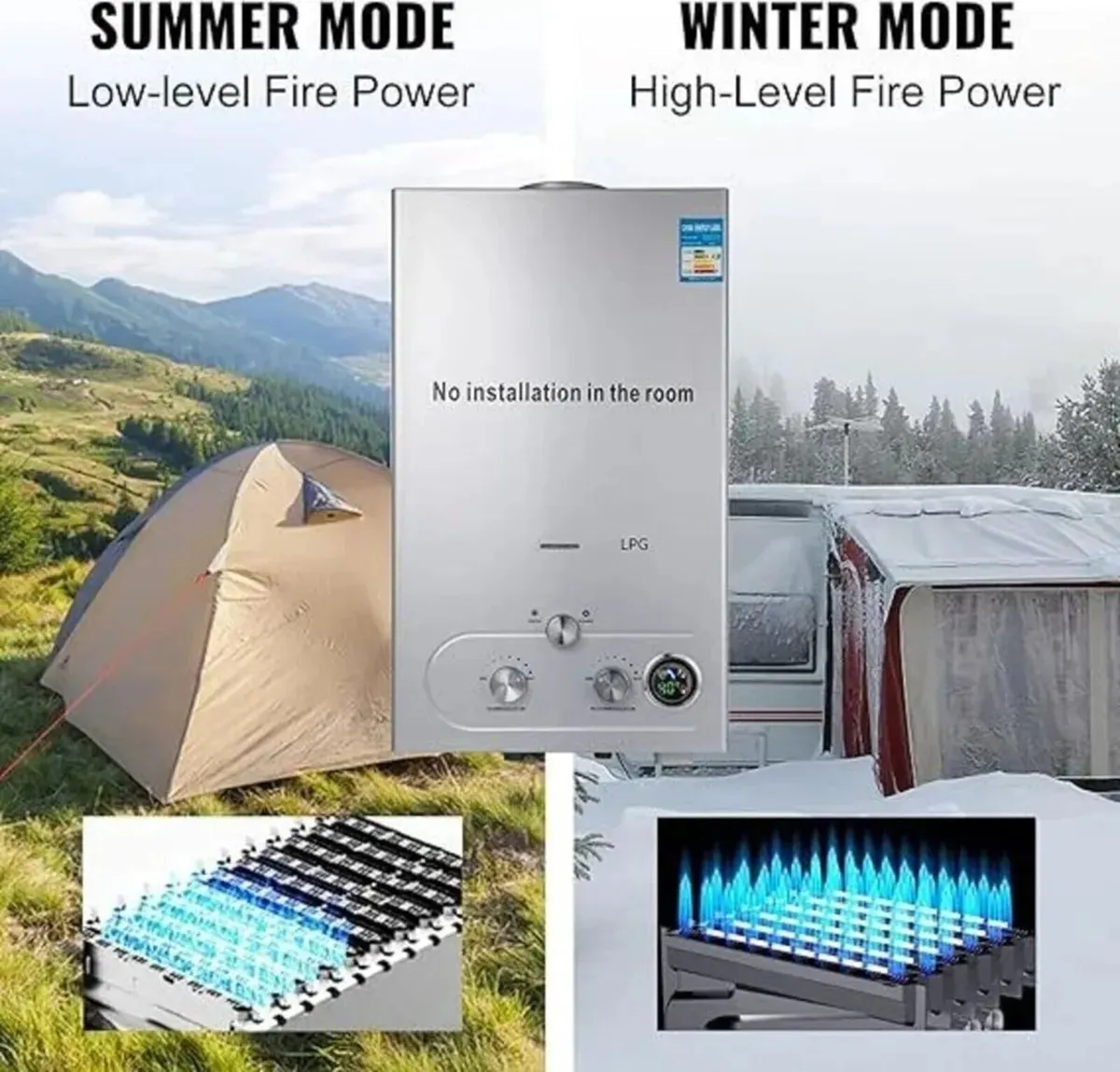 Gas Water Heater 20L Tankless Outdoor Boiler - Image 2