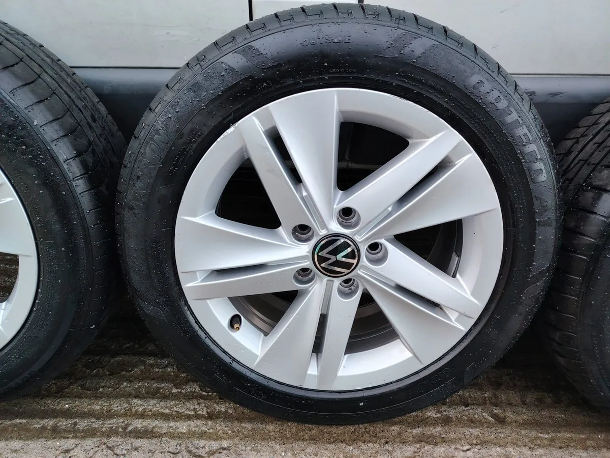 VW alloy wheels with tyres - Image 4