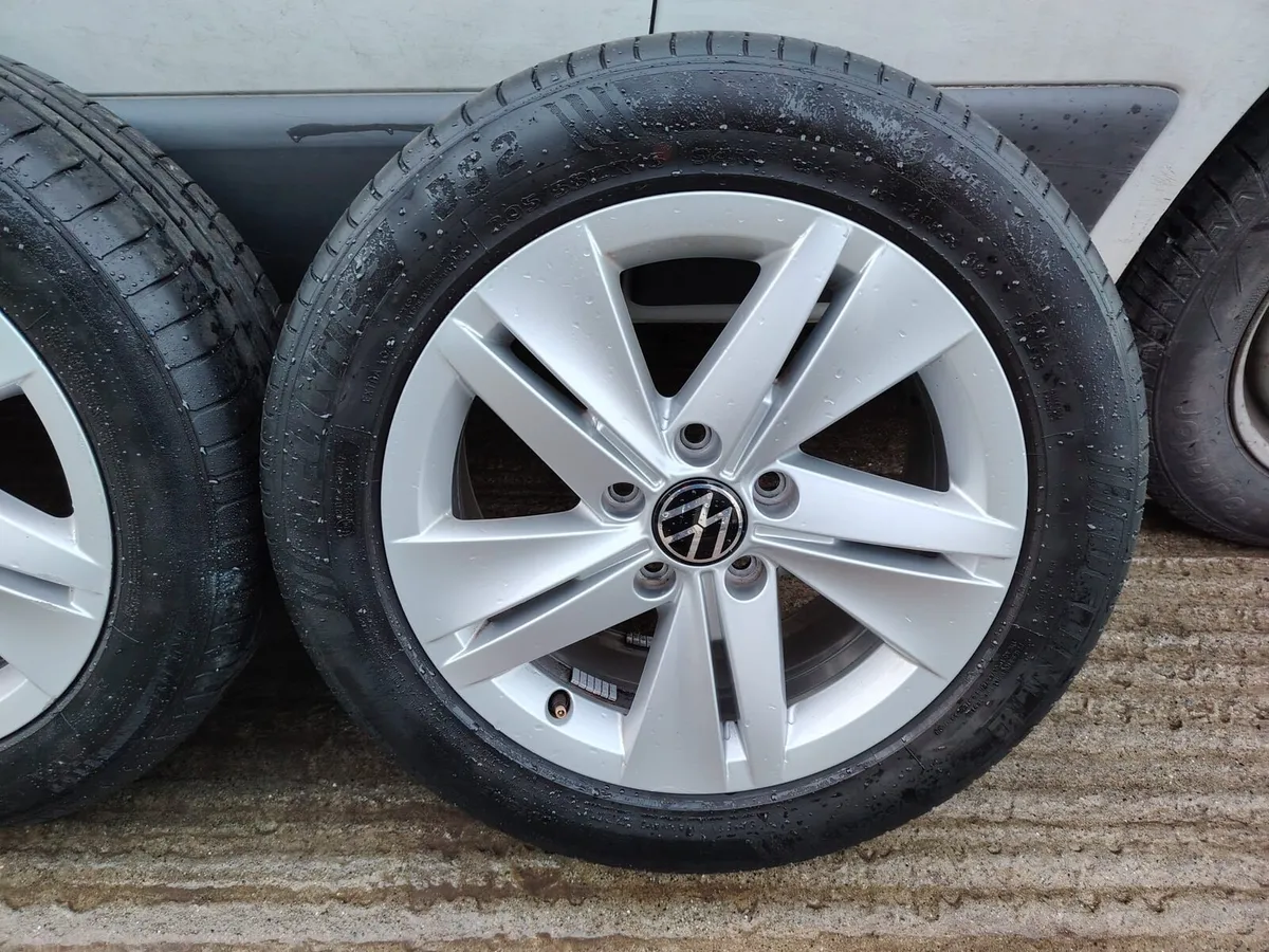 VW alloy wheels with tyres - Image 2