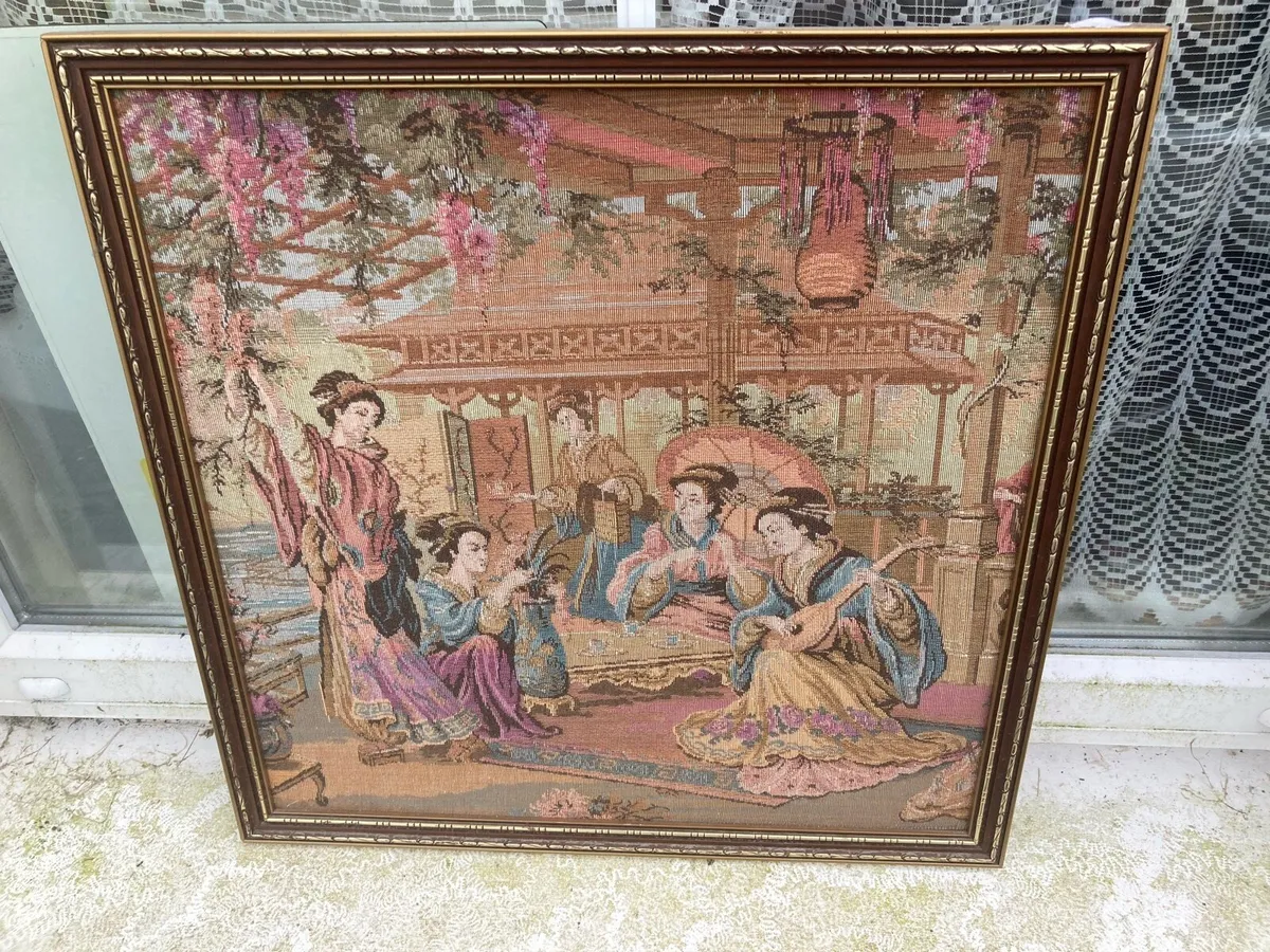 Antique Japanese needlework free postage