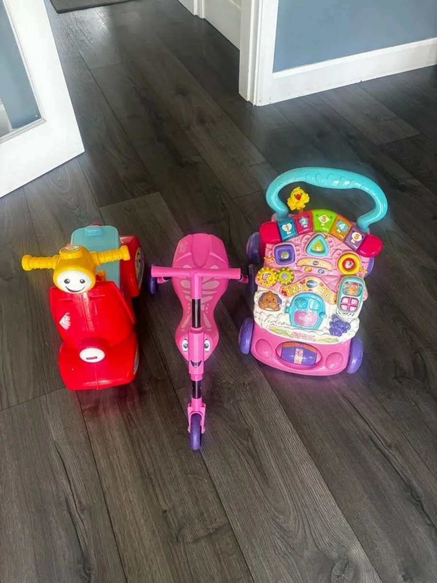 Vtech first steps walker, scuttle bug bundle - Image 1