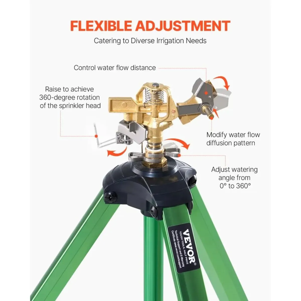 Impact Sprinkler on Tripod Base, 2 Packs, Heavy Du - Image 4