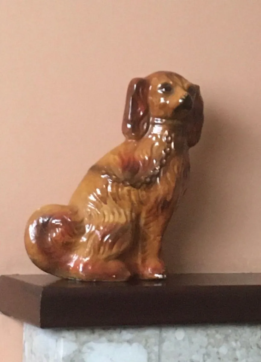 PAIR of Antique Russet Coloured Staffordshire Dogs - Image 4