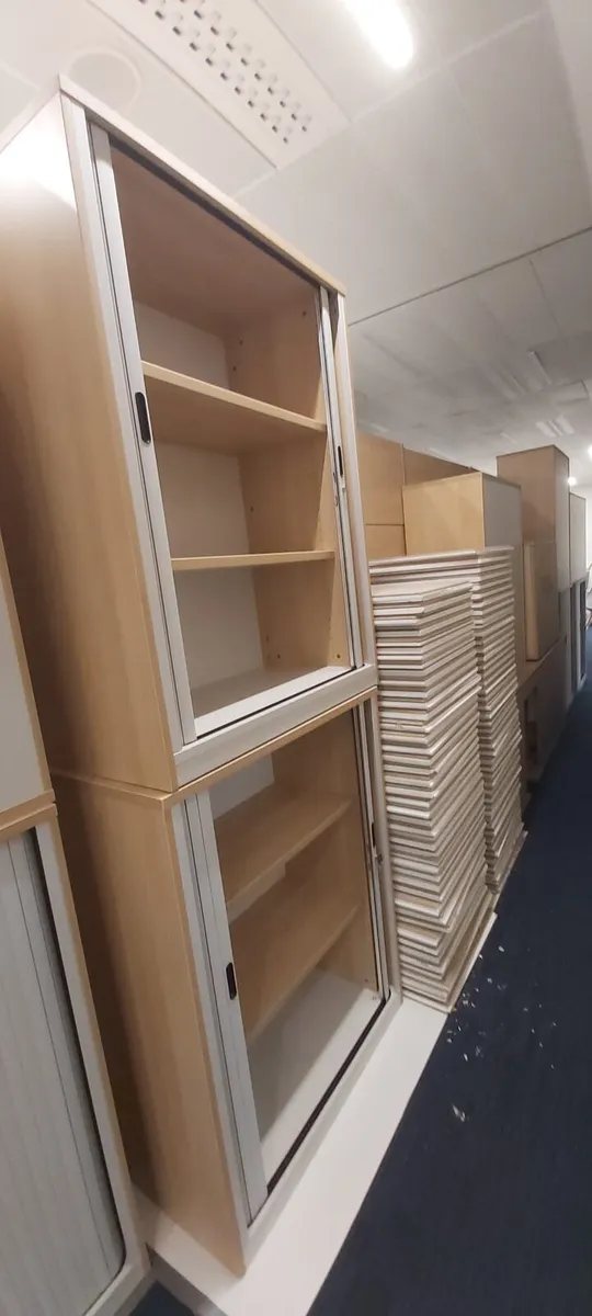 Office Tambour Cabinet Lockable 120 cm - Image 1