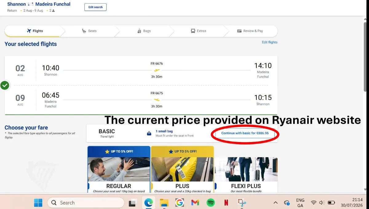 Shannon to Madeira Return Flights 2-9AUG2026 - Image 4