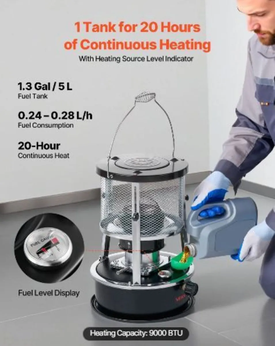 9000 BTU Portable Kerosene Heater & Stove - Image 1