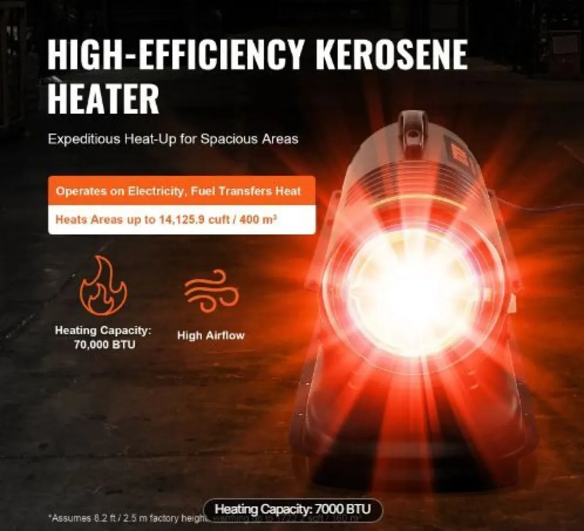 Kerosene/Diesel Forced Air Heater, 70000Btu - Image 3